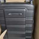 Rockland Melbourne Hardside Expandable Spinner Wheel Luggage, Checked Large 28", Black
