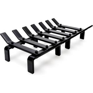 WILLOW WEAVE 17 Fireplace Grates Wood Stove Grate Rack Stove Burning Rack Heavy Duty Solid Steel 7-Bars Firewood Holder Easy Assembly Fire Grate for Indoor Hearth Outdoor Firepit Matt Black