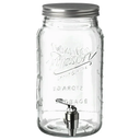 Mason Craft & More 4L Clear Glass Drink Dispenser w/ Metal Lid
