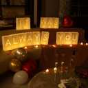 It was Always You Light Up Letters Signs, Romantic Proposal Anniversary Valentines' Day Decorations with Luminary Paper Bags, LED Tea Light Candles, Red Heart Balloons, Artificial Rose Petals