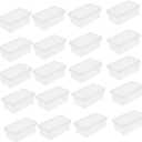 Tiramisu Container: 20pcs Transparent Plastic Cake Boxes with Lid - Rectangle Dessert Cups Carrier Bakery Food Boxes Wrapping Package Holder for Wedding Birthday