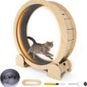 FansaFurn Cat Exercise Wheel for Indoor Cats – 46" Running Treadmill with Felt Track, Perfect for Small & Adult Cats, Natural Wood Color