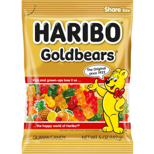 HARIBO Goldbears, Gummi Candy, 5 oz Bags (12 Packs) Assorted Flavors, Best By: 04/2027