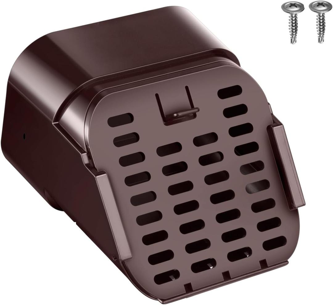 3"x4" Type-A Gutter Downspout Extensions Gutter Downspouts Downspout Diverter Outlet Filter and Leaf Guard for Bottom of Downspouts Extender (Brown)