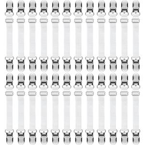 Boao 24 Pcs Bed Sheet Clips Straps Heavy Duty Adjustable Fasteners Elastic Fitted Bed Holder Mattress Corner Sheet Fasteners for Home Room Couch Supplies(White,4-8 Inch)