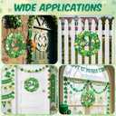 Yalikop St Patrick's Day Wreath for Front Door Wooden Door Decoration Sign Lucky Shamrock Wall Sign Irish Welcome Saint Patricks Day Hanging Decor Hanger for Party Outdoor Indoor