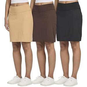 Real Essentials 2 Pack: Women's 20" Golf Skirts Knee Length Skorts Athletic Long Active Casual Pockets Size 3 X