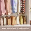 Criusia Adjustable Closet Purse Organizer Rack 28.8" Extra-Long Shelf Divider with 6 Base Panels & 8 Dividers Non-Slip Handbag Holder for Bags, Clothes, Kitchen, Office