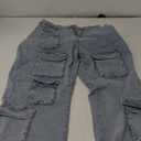 Women Denim Pants Autumn Winter Multi Pocket Wide Leg Jeans Fashion Loose Leisure Long Trousers, Size 2XL