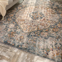 Yancorp 6'x9' Large Area Rug for Livingroom Non Slip Big Rug Washable Area Rug for Bedroom Ultra Soft Foldable, Vintage Carpet Stain Resistant Rugs Blue Grey