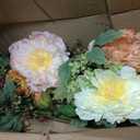 Nearly Natural 4665 Mixed Mini Peony Centerpiece Silk Flower Arrangement,10"D x 34"W x 6.5"H