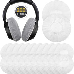 BBTO 200 Pieces Disposable Headphone Ear Cover Non-Woven Sanitary Earpad Covers for Most On Ear Headphones(M, 8 cm/ 3.1 Inch,White)