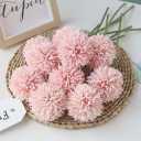 Artificial Flowers Chrysanthemum Ball Flowers Bouquet 10pcs Present for Important People Glorious Moral for Home Office Coffee House Parties and Wedding (Light Pink)