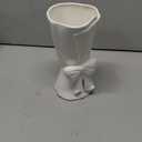 Fully Glazed White Ceramic Bow Vase 9.64 in Unique Cute Modern Decorative Bouquet Flower Vases for Home Living Room Table Decor Mothers Day Gifts