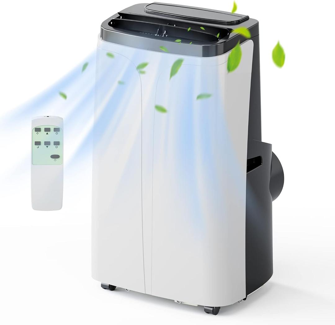 Portable Air Conditioner for Rooms up to 450 Sq. ft, 12,000 BTU 3-in-1 AC unit with Dehumidifier and Cooling Fan with 3 Speeds, Digital Display, Remote Control, 24-hour Timer, Window Vent Kit