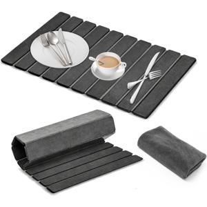 Dish Drying Mat Large Stone Dish Drying Mat For Kitchen Counter Collapsible Quick-Drying Sleek Diatomaceous Versatile Stone Drying Mats For Cups Dishes Bottles Marble (black, 16''X24'')