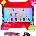 GLITCHCORE LED Bottle Service Sign - for Bottle Girl Sign Acrylic VIP Club Light Lightweight Handheld with Interchangeable Letters Numbers (4 Set Letters 2set Numbers) Suitable for bar Parties