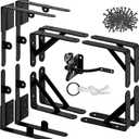 Heavy Duty Anti Sag Gate Kit - 90 Degree Bracket with Hinges for Wooden Fences - No Sag Corner Brace for Doors & Driveway (2 Sets)