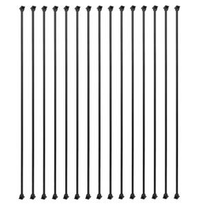 15 Pack Iron Balusters Square Hollow Stair Spindles 1/2" Metal Balusters with Iron Baluster Swivel Shoes for Staircase