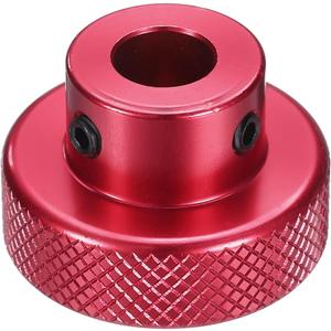 uxcell Anodization Aluminum Alloy Handwheel 8mm Bore 30mm OD Knurled Knob Turning Handle with Wrench for Milling Machine Lathe Slide Displacement Platform, Red