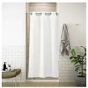 River Dream 36" W Stall Waffle No Hook Shower Curtain with Snap-in Liner,Cotton Blend Fabric Shower Curtain for Bathroom, White,36Wx74L