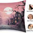 Satin Pillowcase Pink Halloween Satin Pillow case for Hair and Skin 20 x 30 Inches Smooth PillowCovers Pillow Cover with Envelope Closure (Queen)