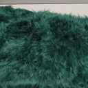 Duduta Emerald Green Faux Sheepskin Round Rug 4x4 Ft, Fluffy Shag Fur Bedroom Nursery Kids Playroom Circle Rug Dorm Decor Non Slip Washable