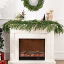 U'Artlines 1Pcs Christmas Norfolk Pine Garland, 9 Ft Xmas Faux Greenery Garland Real Touch Winter Cedar Garlands for Table Stairs Mantle Fireplace Holiday Decoration