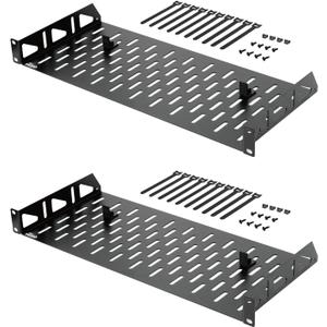 Tecmojo 1U Rack Shelf,19 inch Rack Shelf 8 inch Depth,Rack Mount Shelf with Anti-Slip Stops,Server Rack Shelf and Network Shelf for 19 in Equipments, 55lbs Capacity of Vented 1U Shelf,No Lip(2 Pack)