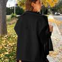 Sherpa Jacket for Women Casual Fleece Vest Oversized Sleeveless Outwear Warm Button Down Gilet with Pockets (Black, M)