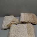 OLANLY Bathroom Rugs Sets 3 Piece, Soft Absorbent Microfiber Bath Mats and U-Shaped Contour Toilet Rug, Plush Shaggy Bath Mat Set for Bathroom (36"x24"+24"x16"+24"x20", Beige)