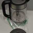 Basics Electric Kettle with Glass Carafe for Tea and Coffee, BPAFree, Fast Boiling, Auto ShutOff, BoilDry Protection, Water Level Indicator, 1.7 Liter, 1500W, Black and Silver