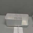 JUMEIHUI Bathroom Countertop Organizer with Water Absorbent Diatomite,8 Slots Bathroom Toothbrush Holder with Adjustable Dividers, Bathroom Sink Organizer Countertop (White)