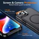 2 x SPIDERCASE Magnetic for iPhone 13 Case, with [2 Pcs Tempered Glass Screen Protector] Compatible with Magsafe Shockproof Military Protective Cover for iPhone 13 (Black)