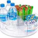 Oizeir Lazy Susan Turntable - Clear Acrylic, Removable Sections, Rotates 360 Degrees. Easily Organize Your Fridge, Cabinet or Counter. Great Carousel Storage for Food, Spices, Cosmetics. (4-Sections)