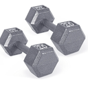 2 Pack CAP Barbell Cast Iron Hex Dumbbell |Gray 20lb