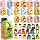 Arrowbash 24 Sets Mini Graduation Stuffed Animal Plush Toy with Gifts Box, Preschool Kindergarten Graduation Gifts Bear Animals with Cap for Class of 2026 Congrats Grad Exchange Gift Party School