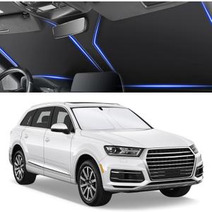 SINGARO 300T Universal Car Windshield Sun Shade, Foldable Reflective for Windshield & Window Shades with Overlapping Design, Car Interior Accessories (55" L x 26.7" W)