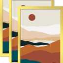 Gold 11x17 Picture Frame Set of 3, High Transparent Frame for 11 By 17 Photo Collage Canvas Poster Size Wall Mount and Tabletop Horizontally Vertically (Gold, 11 x 17 inches)