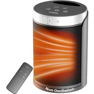 Space Heater, AUBKN Small Portable Electric Heaters for Indoor Use with Thermostat and Remote,12H Timer, 5 Mode, 1500W PTC Ceramic Fast Safety Heat for Home Office Bedroom