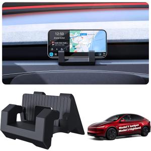 for 2026 Tesla Phone Mount Holder Model Y Juniper Model 3 Highland Accessories 2025-2026 Sunglass Phone Holder for Tesla Interior Accessories Center Console Dashboard Phone Holder Black