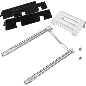 Grill Parts for Weber GS4 Spirit II 200 Series Grill, 7635 67045 Flavorizer Bars, 69785 Grill Burner Tube and 67060 Heat Deflector for Weber Spirit 2 Grill Parts, for Weber Spirit II E/S-210 E/S-220
