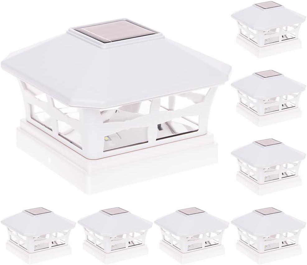 GreenLighting Mission Solar Post Cap Lights Fits 5x5 PCV/Vinyl Outdoor Solar Powered Post Cap Light, Fence Post, Landscaping, Deck, Garden- Bright LED, Waterproof White 8 Pack GreenLighting Mission Solar Post Cap Lights Fits 5x5 PCV/Vinyl Outdoor Solar Powered Post Cap Light, Fence Post, Landscaping, Deck, Garden- Bright LED, Waterproof White 8 Pack