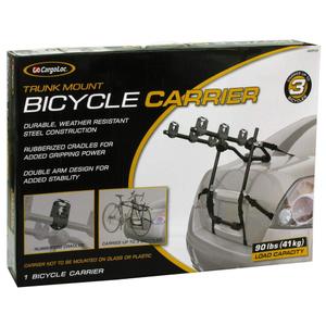 CargoLoc Bicycle Carriers - Hitch Mount / Trunk Mount 32513 3 Bike Carrier - Trunk Mount - 90 lbs