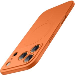 JETech Magnetic Case for iPhone 17 Pro Max 6.9-Inch Compatible with MagSafe, Camera Lens Full Protection, Soft TPU Protective Phone Cover with Matte Finish, Shockproof (Orange)