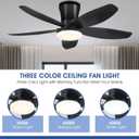 Surtime Ceiling Fans with Lights-36 Low Profile Ceiling Fan with Light and Remote/APP Control,Flush Mount,DC Reversible,LED Dimmable Blakc Ceiling Fans for Bedroom,Indoor/Outdoor Patio Use