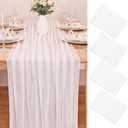 SAJOO 4 Pcs 10FT White Chiffon Table Runners 30x120 Inches Boho Romantic Sheer Fabric Table Runner for Wedding Baby Bridal Shower Birthday Party Decorations