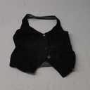 OYOANGLE Women's Button Front Denim Jacket Vest Sleeveless Vintage Halter Jean Crop Tank Top (Medium, Black)