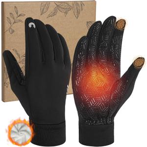 RIGWARL Gloves for Cool&Cold Weather Waterproof, Winter Gloves for Men Women Touch Screen, A112 Colder-(75% Warm)-Black, XX-Large