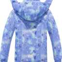 Girls Hooded Rain Jacket Waterproof Raincoat Fleece Lined Coat for Kids (11-12 Years, Purple 1)